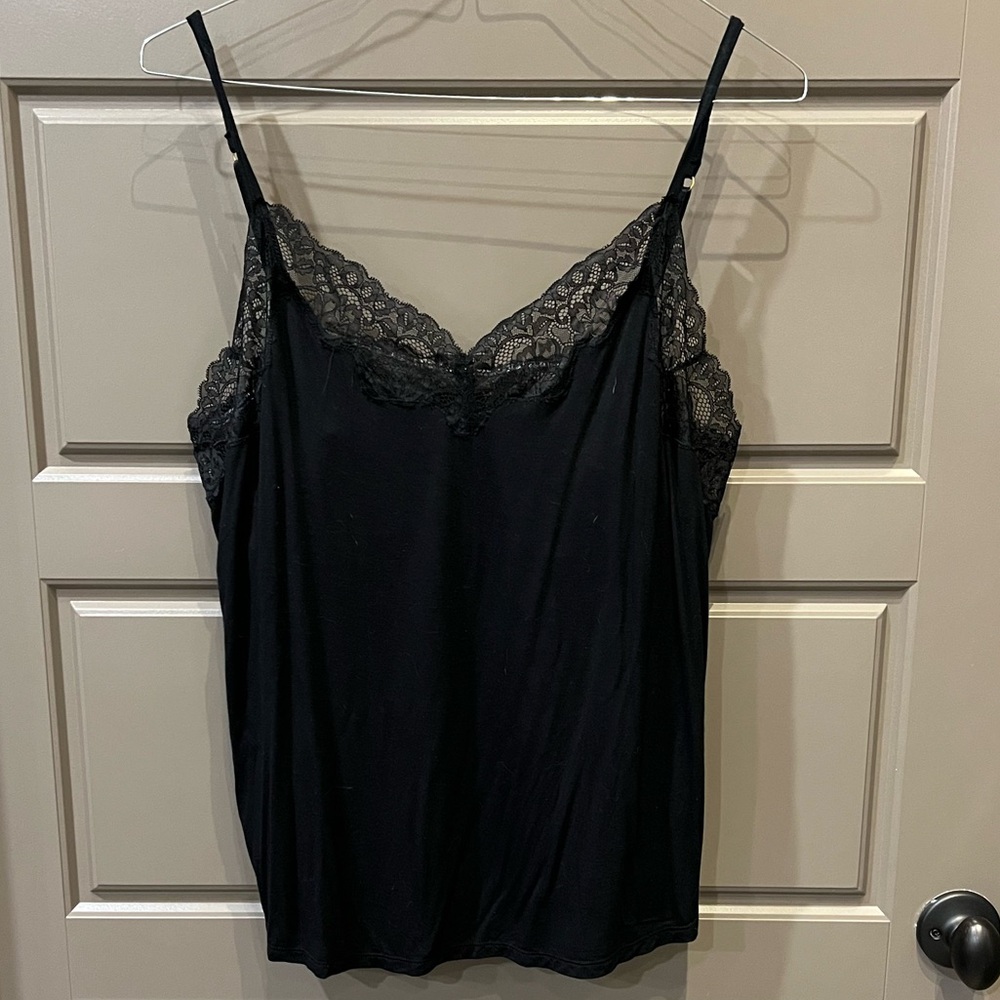 Soma Black Lace Trim Cool Nights Camisole